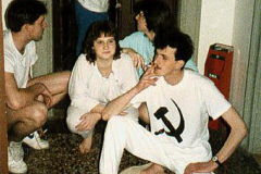 Bologna-Austausch (in Italien): Martin "Hamster" Günther, Bettina Rott (Hörmann), Sandra Hertneck (Groß), Michael "Micha" Buck